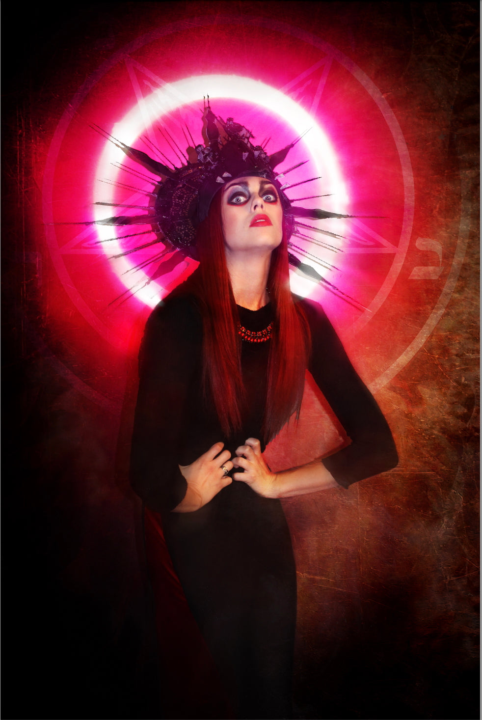 Satanic Priestess with Halo