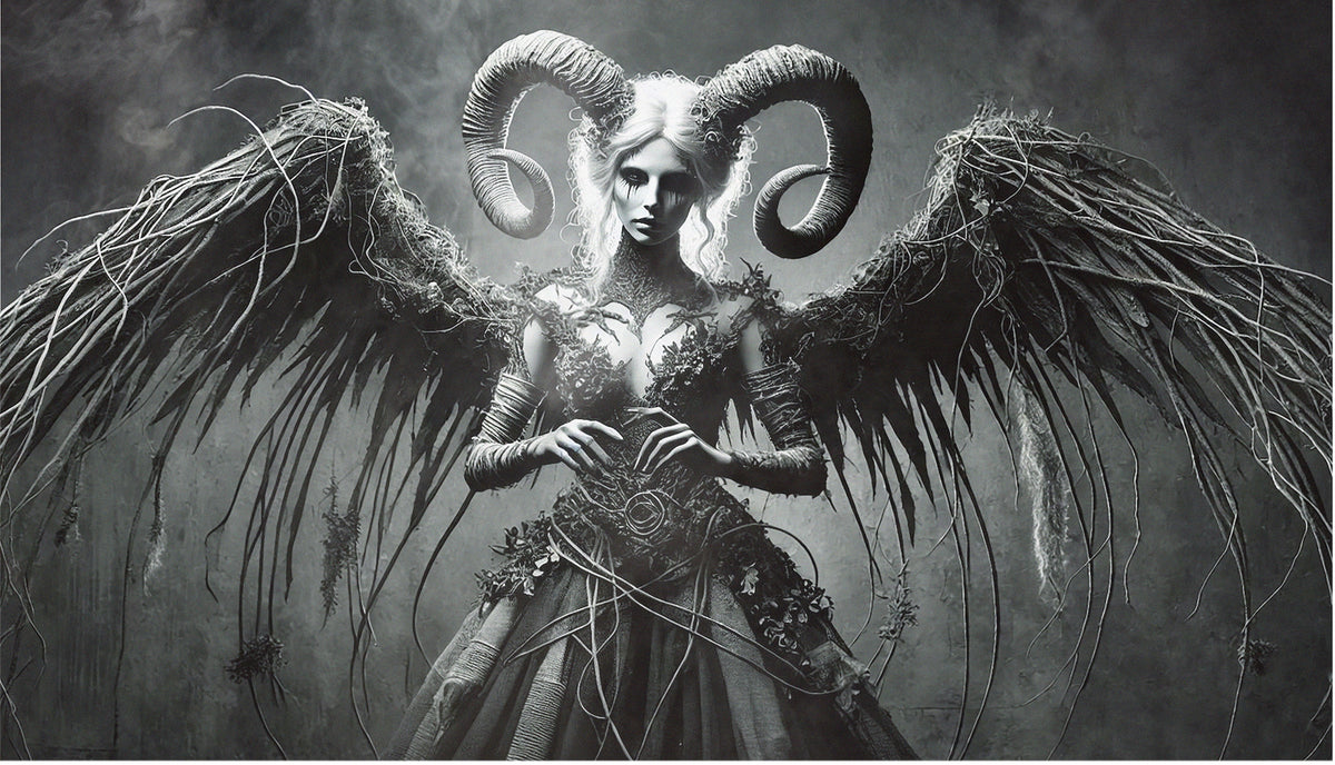 Satanic Winged and Horned Angel