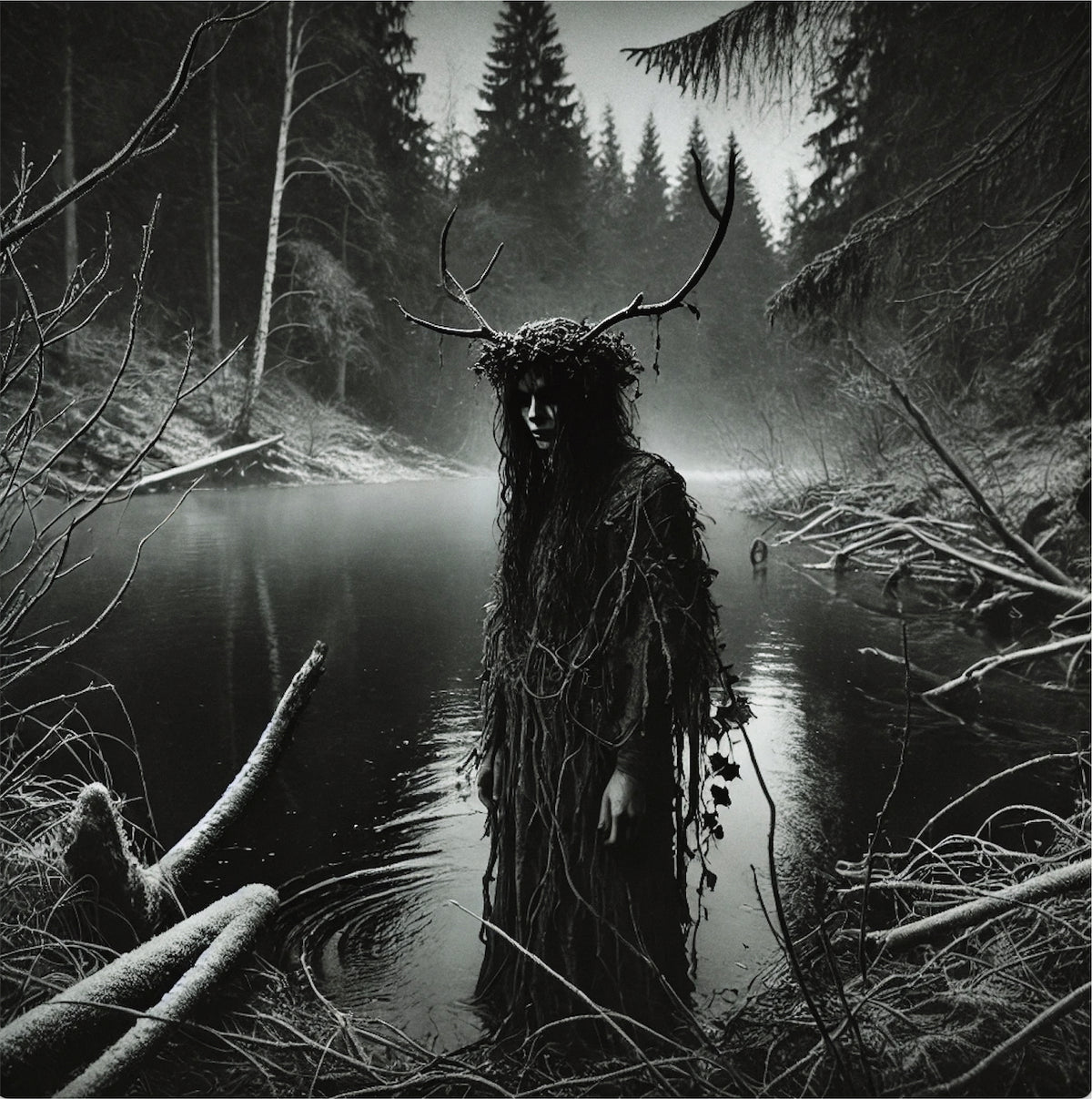 Winter Witch in the Lake